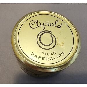 Vintage Gold Clipiola Italian Paper Clips Tin - Made in Italy for Cavallini & Co